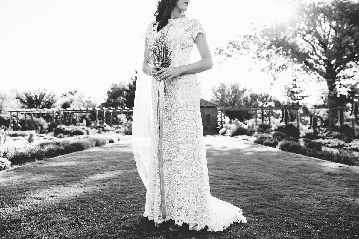 human women's white lace dress person