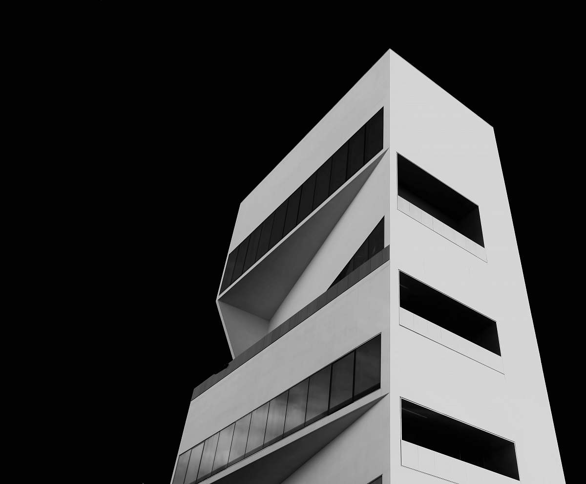 architecture worms eye view of city building triangle