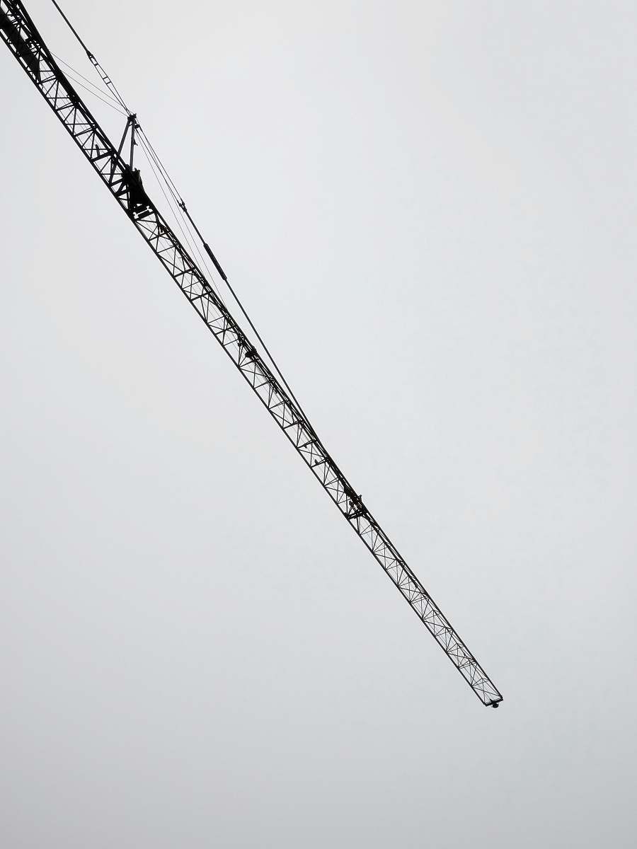 grey worms eye view of crane crane