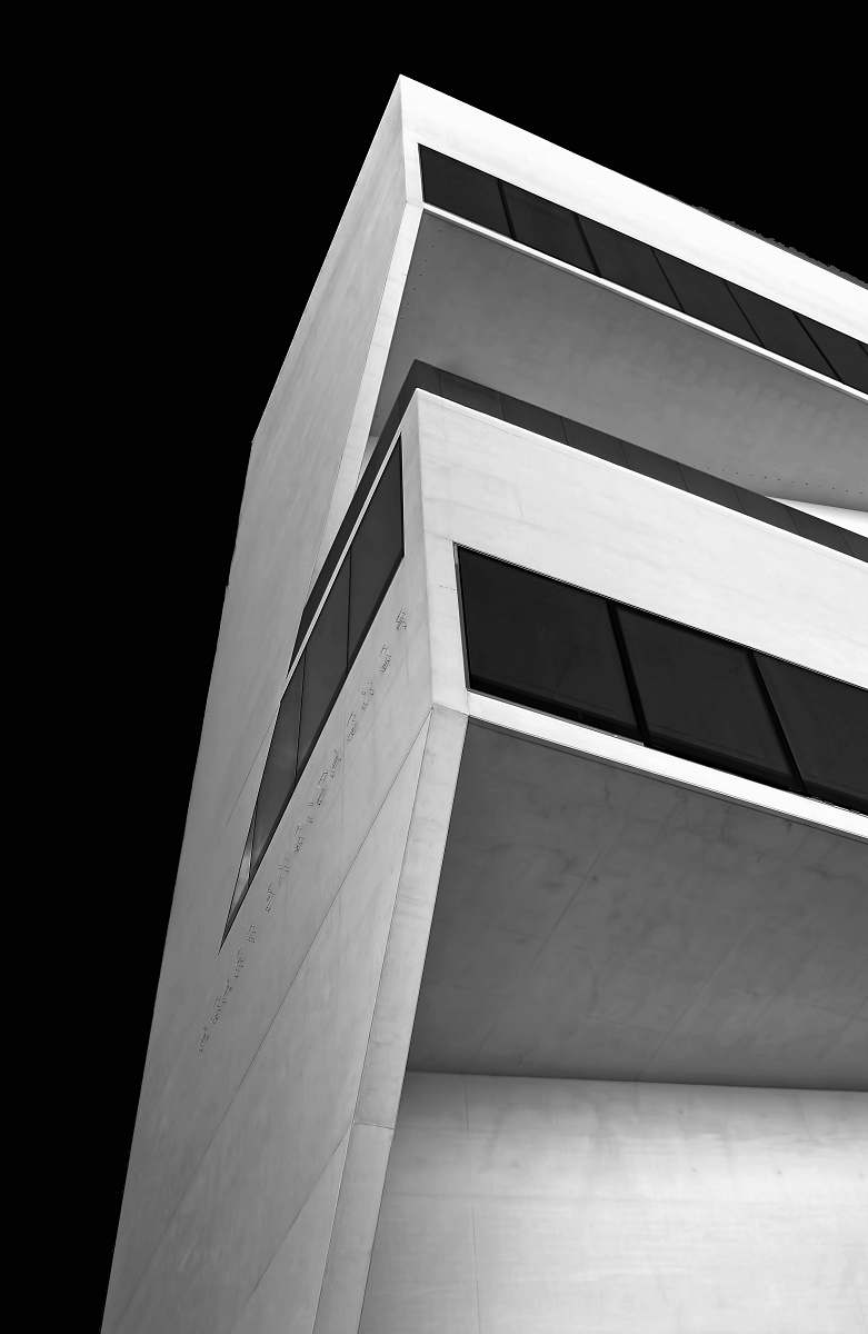architecture worm's eye view of white concrete building building
