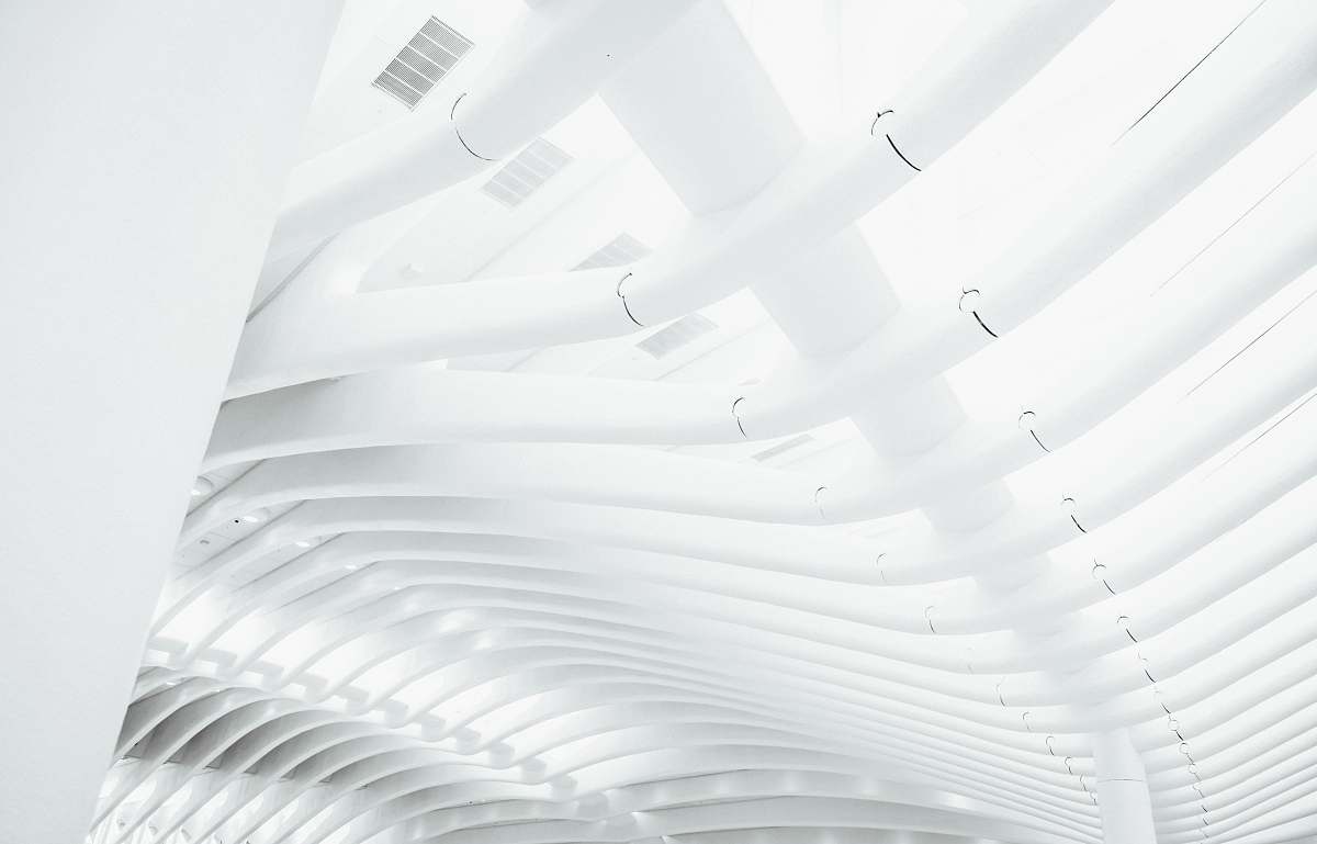 white worm's eyeview of architectural photography grey