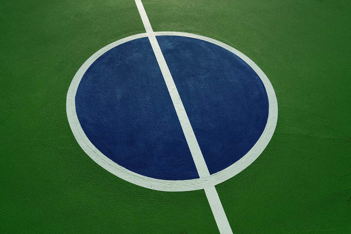 tennis round blue, white, and green illustration game