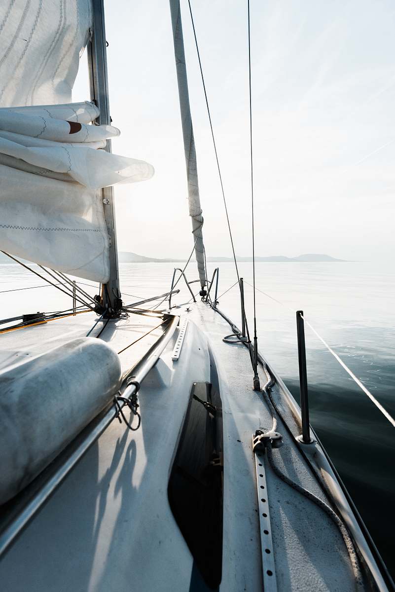 luxury cabin cruiser at the sea during day sailing