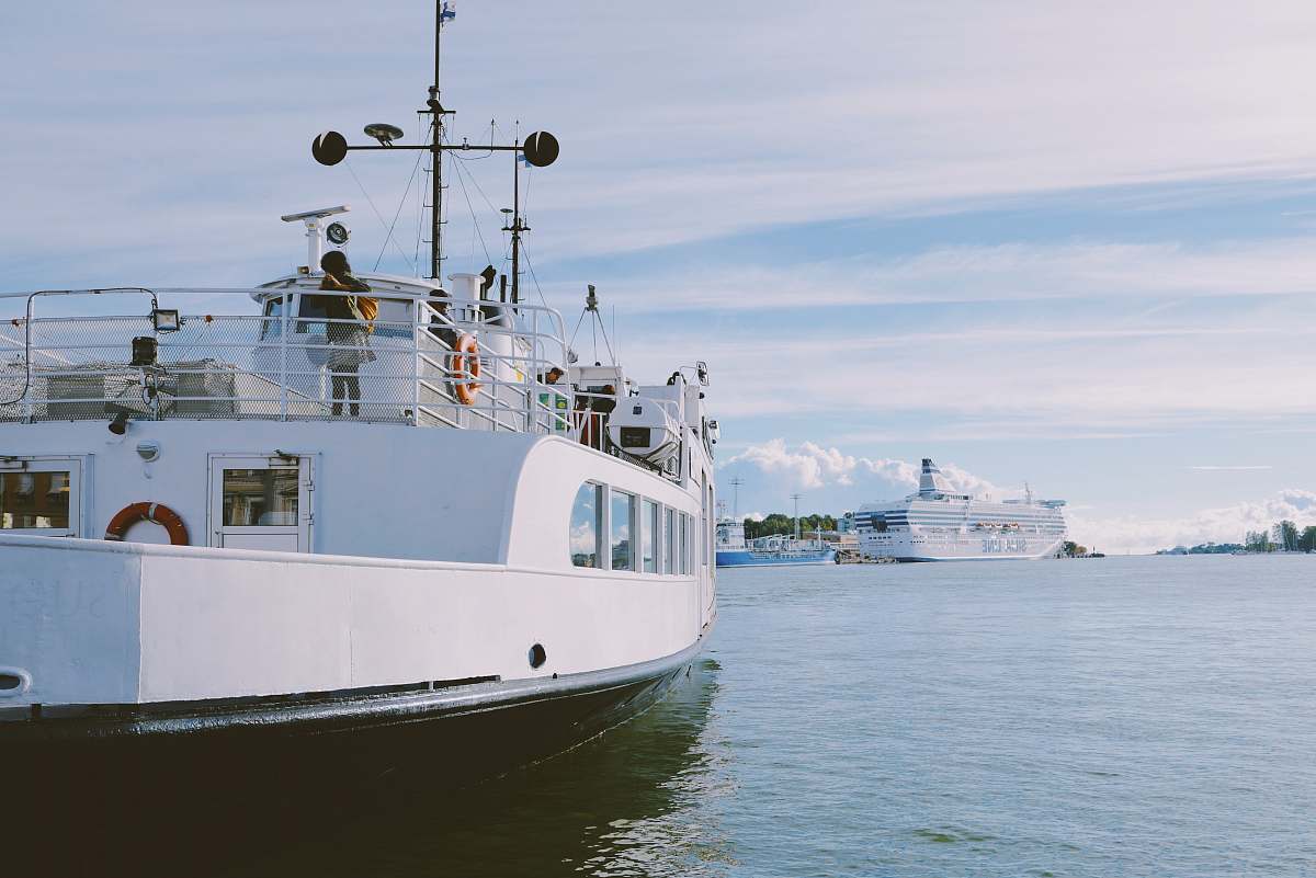 ferry white and black ship on body of water transportation