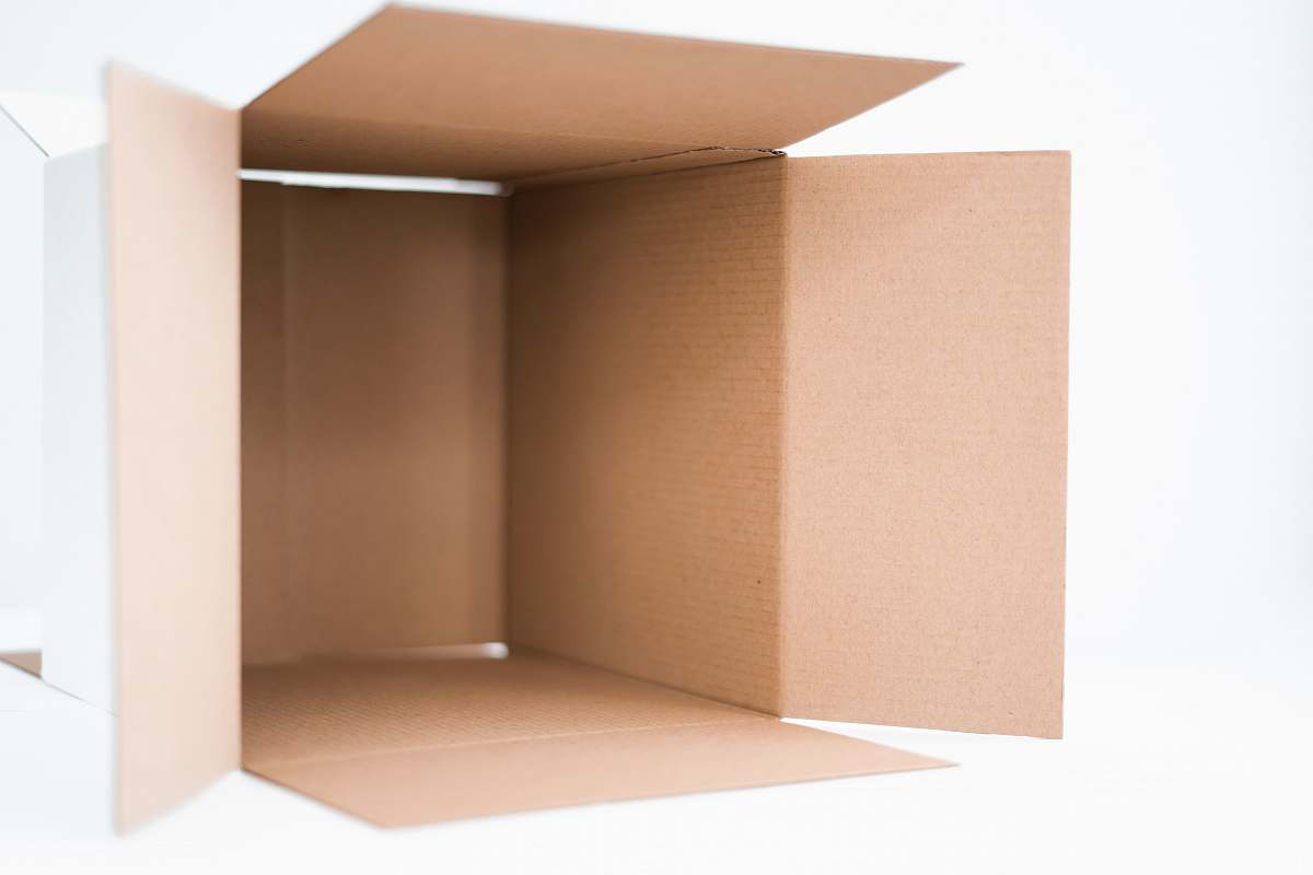 corner brown cardboard box lighting
