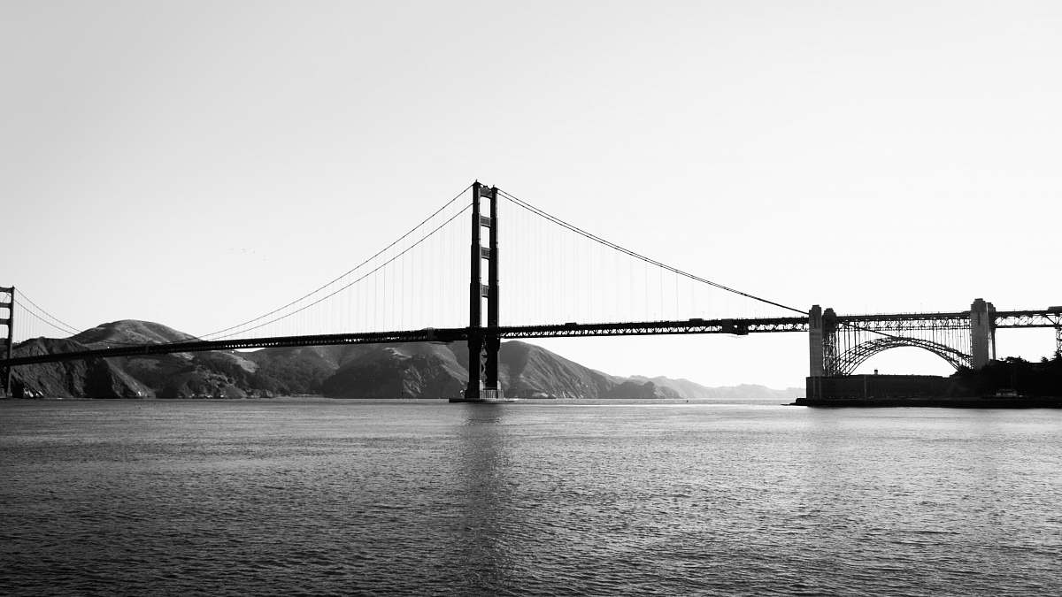 black-and-white  bridge