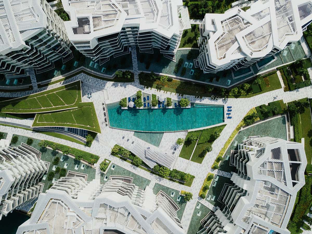 architecture areal photography of high-rise buildings city