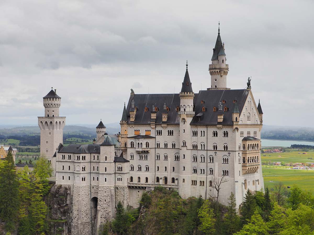 castle beige castle near trees architecture