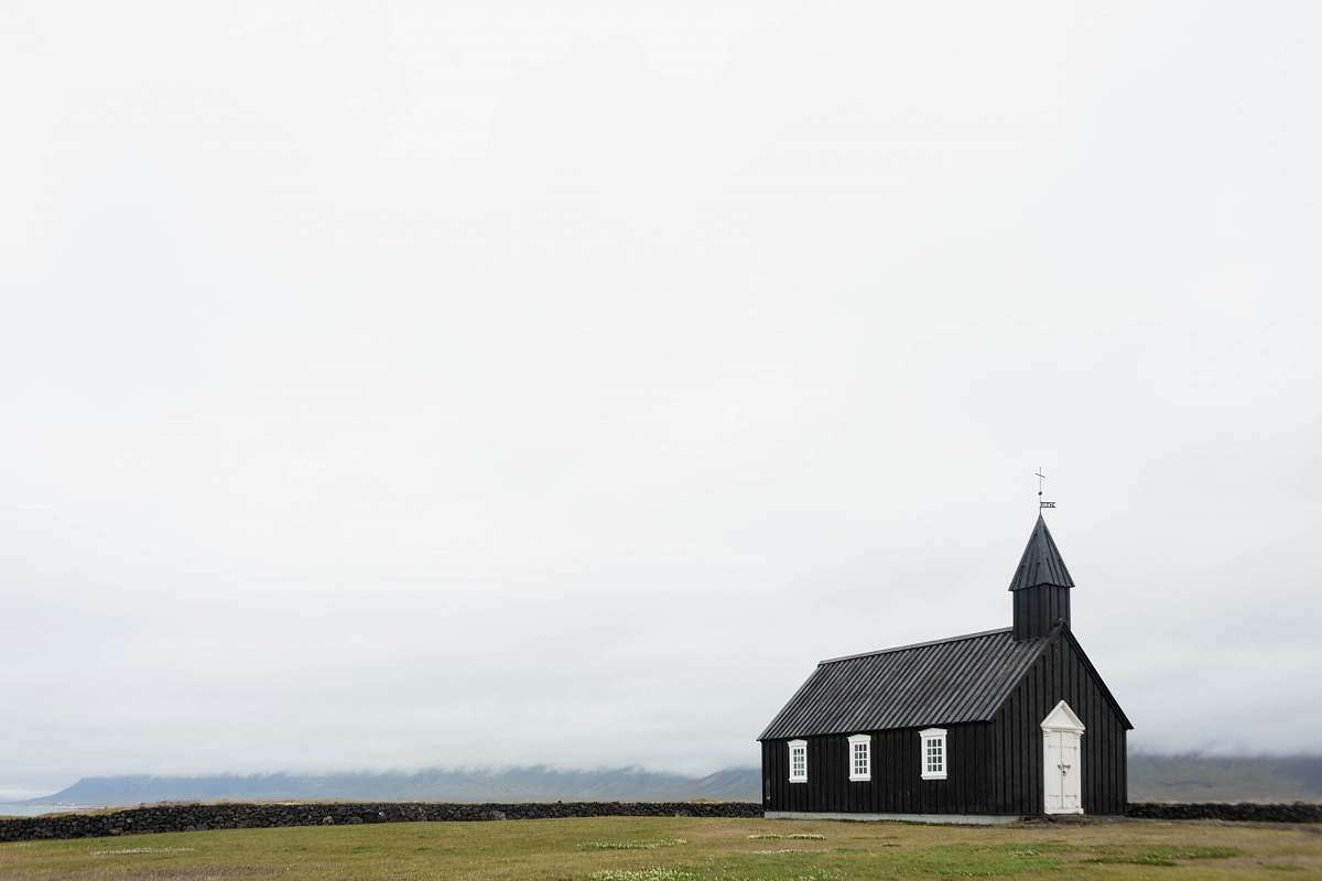 Church Black Wooden House Field Image Free Photo