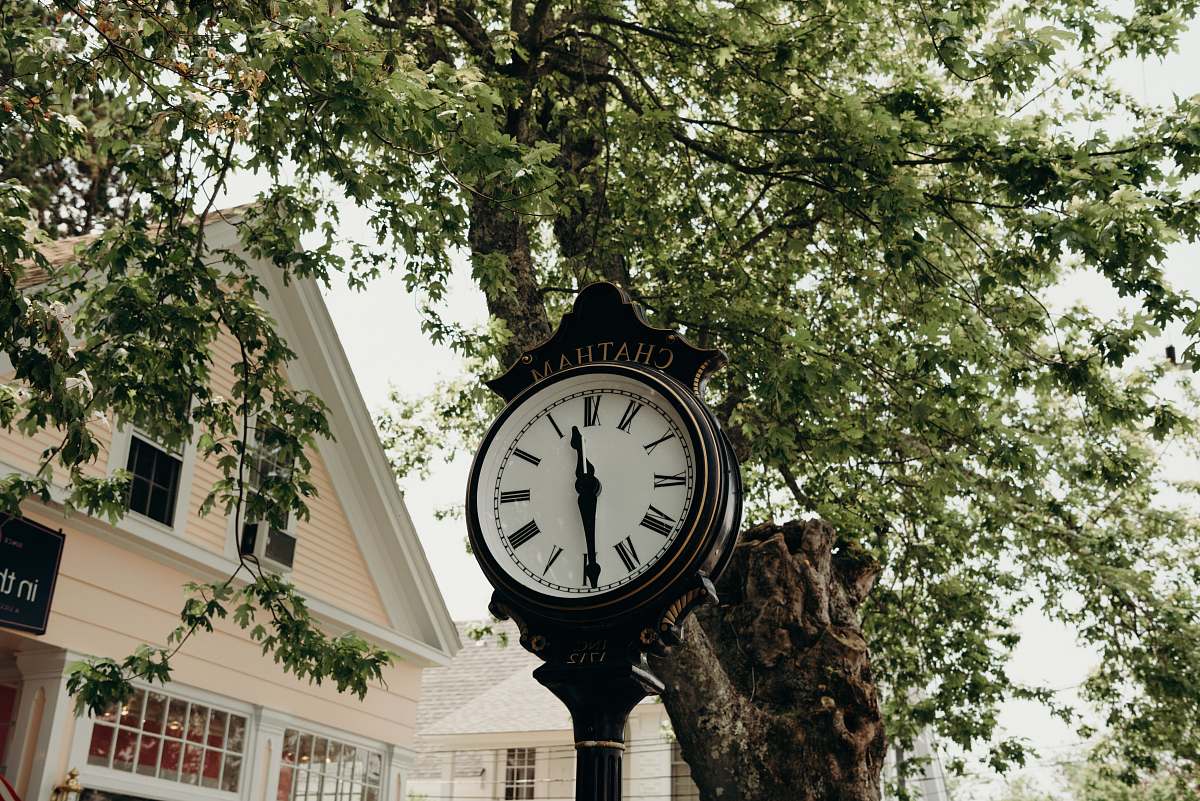 architecture Chatham outdoor clock at 6:02 clock tower
