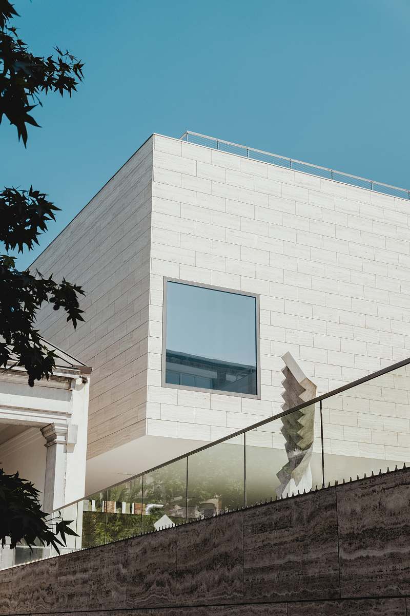 leuven closed-window white concrete house at daytime belgium