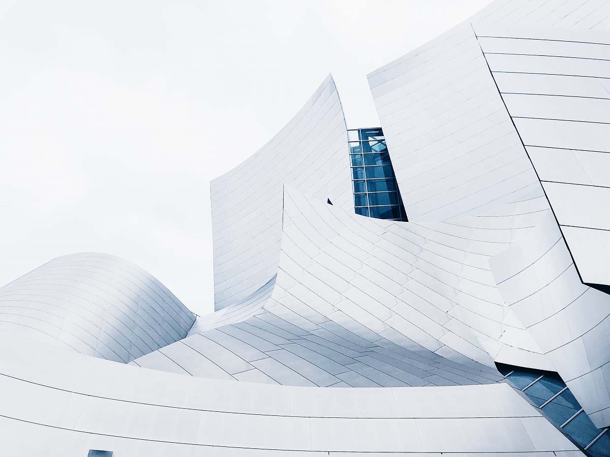 architecture gray building with white backdrop paper
