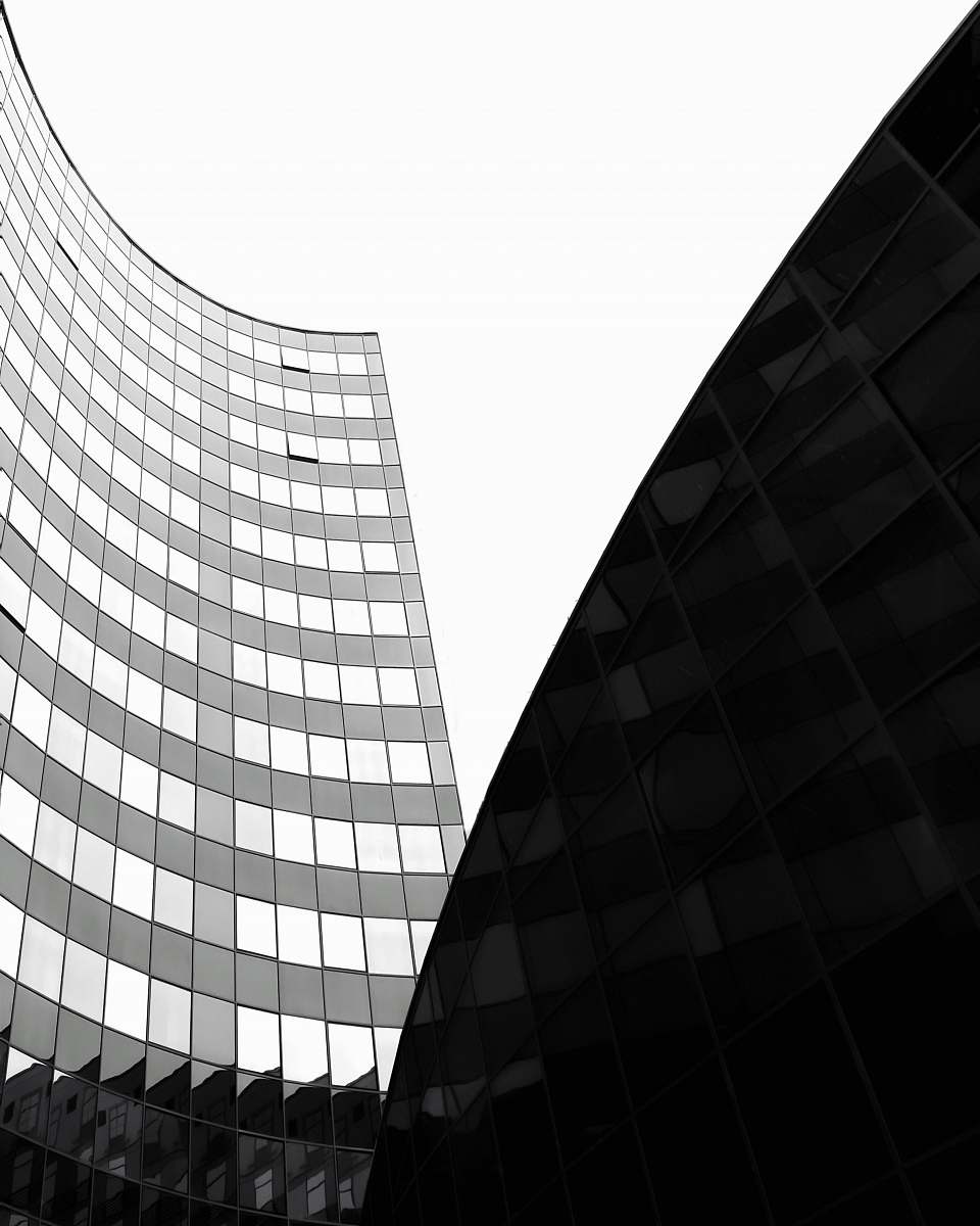 black-and-white gray high-rise building architecture