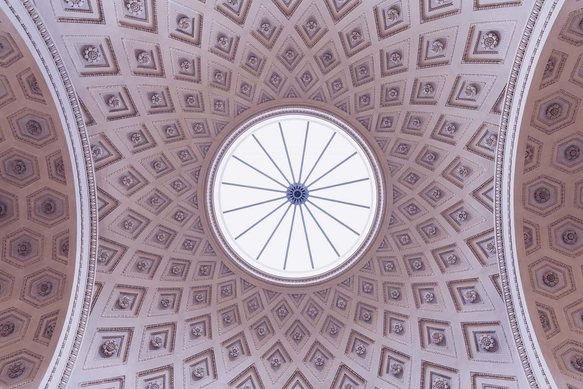 architecture low angle photo of ceiling dome