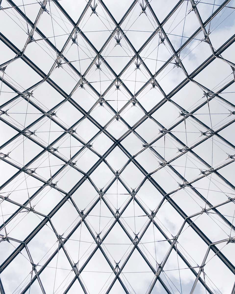 architecture low-angle photo of gray metal frame paris