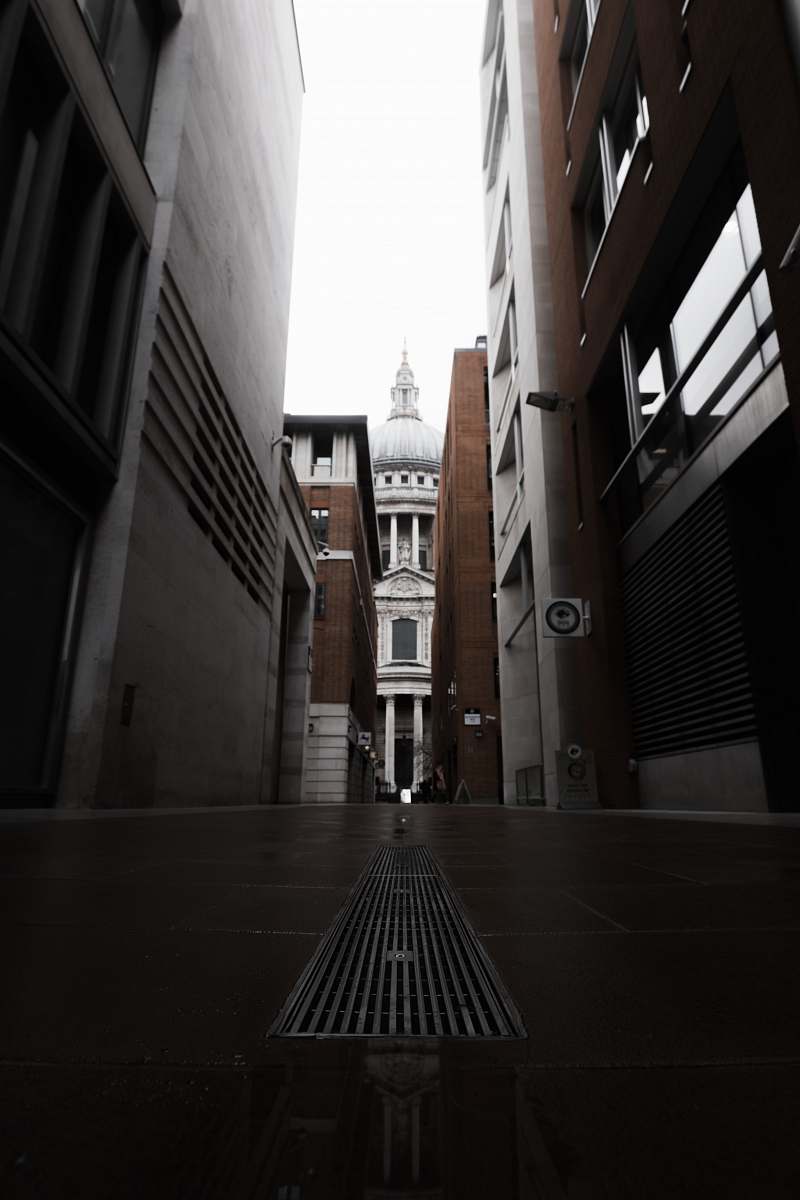 alley low-angle photography of buildings street