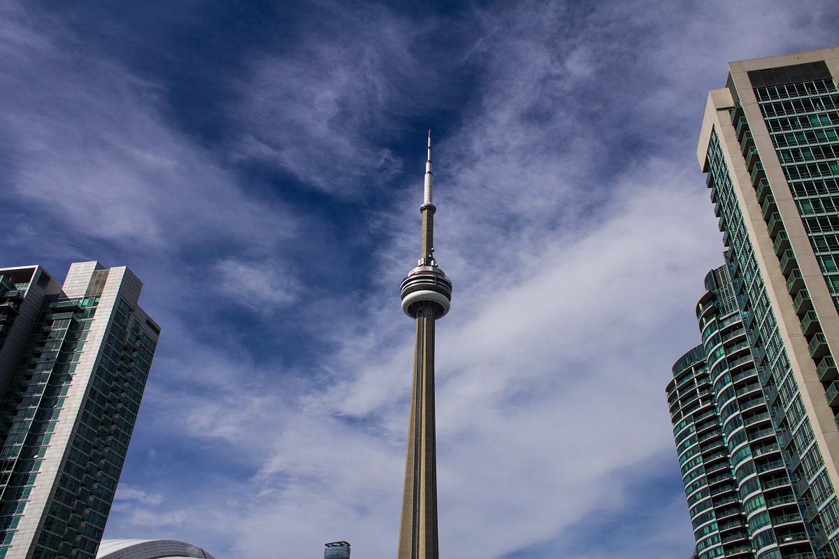 city low angle photography of CN Tower, Canada tower