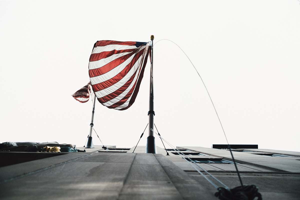 flag red and white stripe flag pole