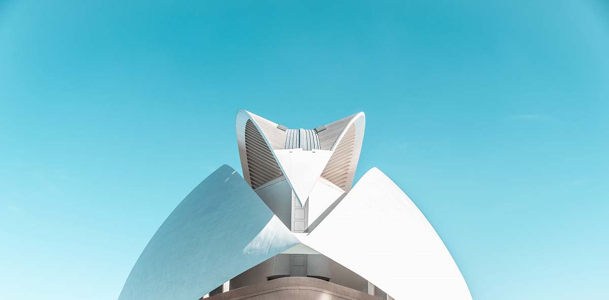 architecture white roof of infrastructure blue