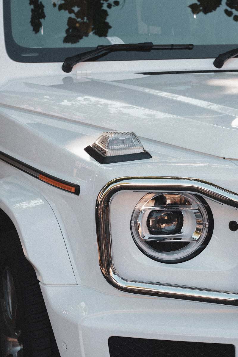 automobile white vehicle headlight transportation