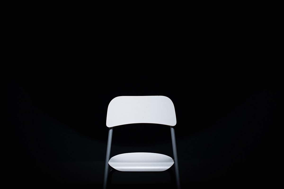 furniture white and gray metal armless chair minimal