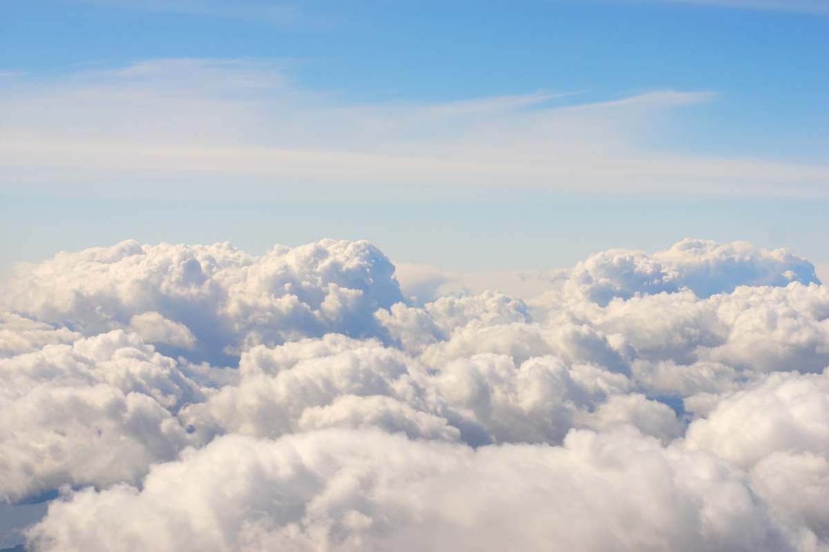 sky nimbus clouds and blue calm sky weather