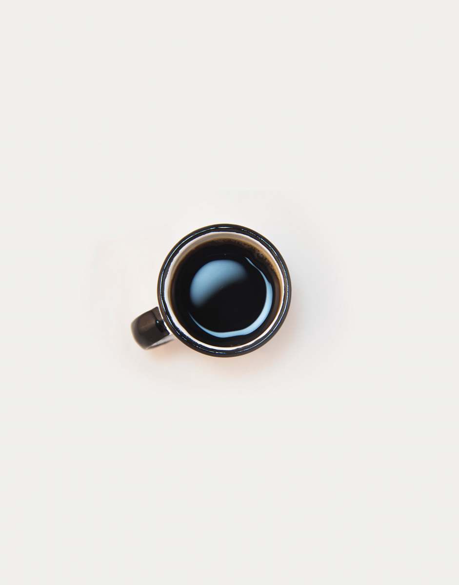 cup top view of white ceramic coffee mug drink