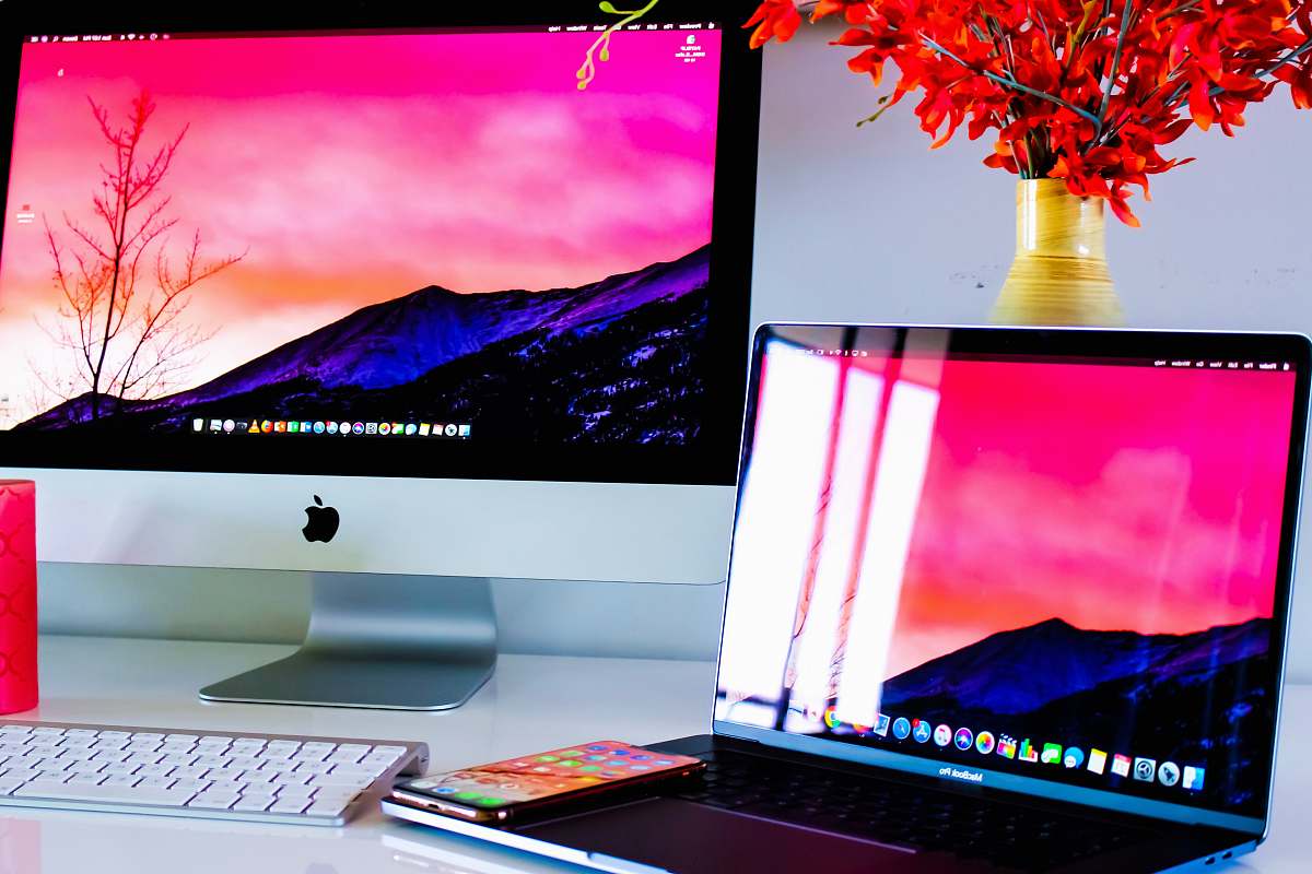 poster space gray MacBook Pro electronics