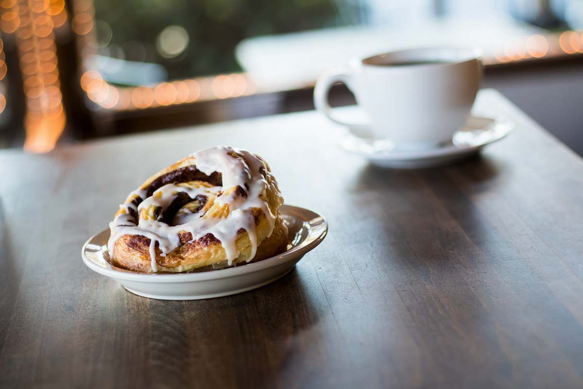 food pastry bread with white syrup kaffee meister - santee coffeehouse