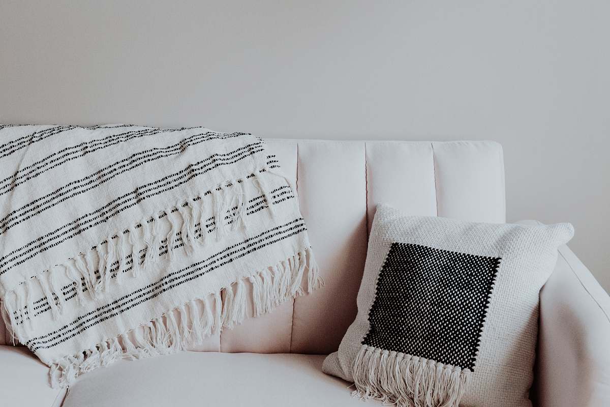 interior white and black throw pillow home