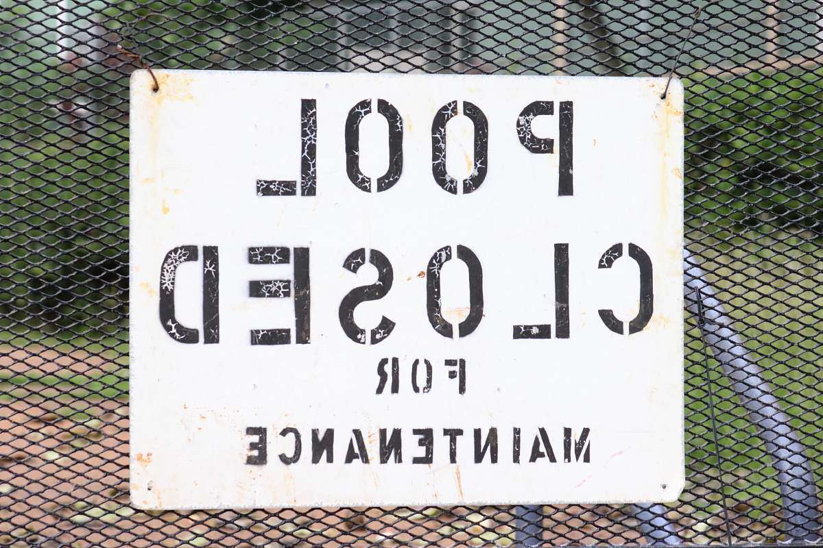 sign Pool Closed for Maintenance signage words