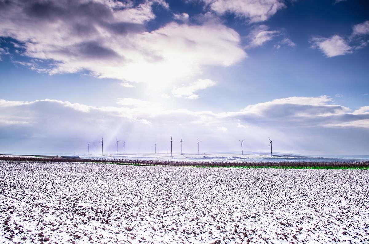 blue several gray windmill during daytime photography cotton