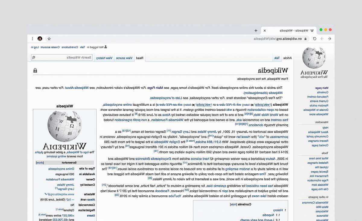 text Wikipedia page screenshot page