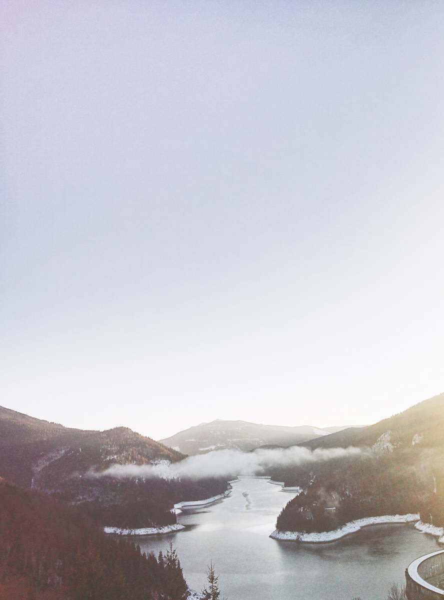 light aerial photo of body of water nature