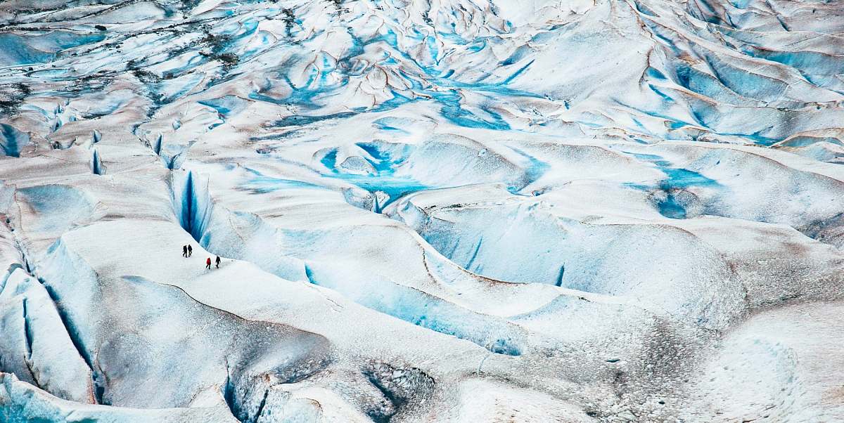 ice white and teal Glacier snow