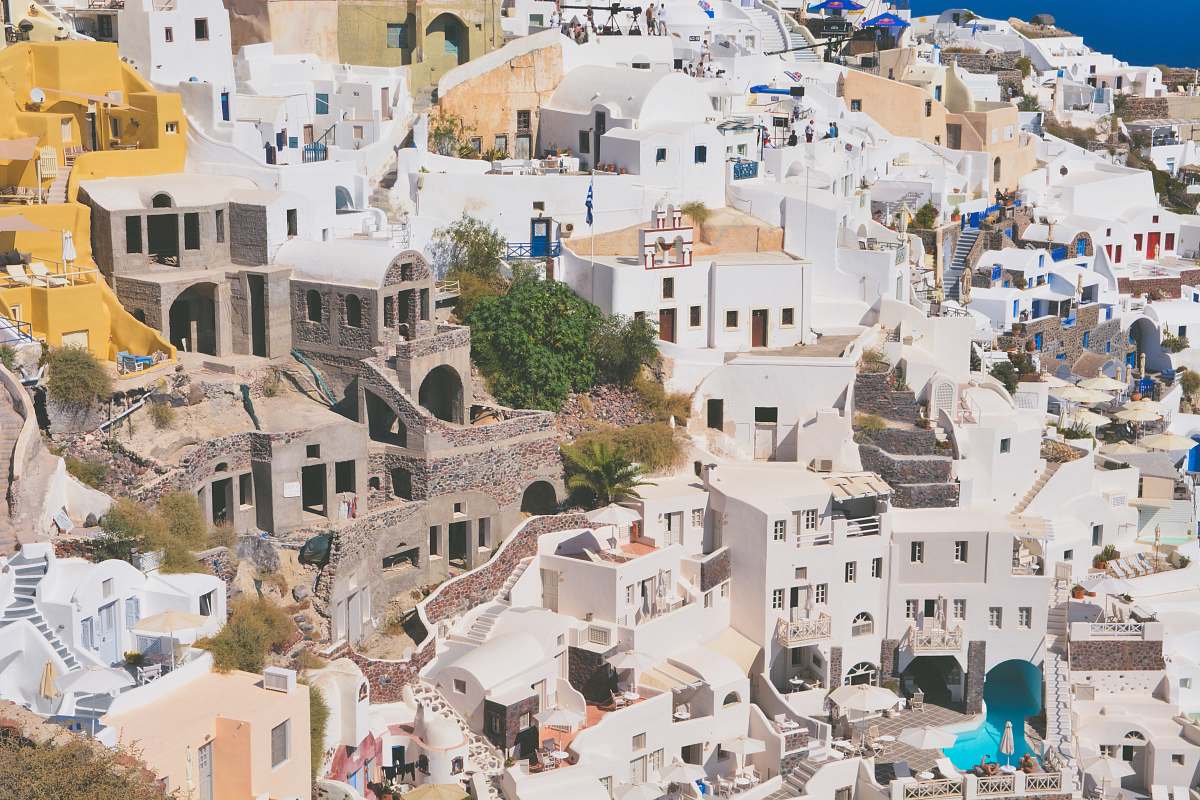 building Santorrini, Greece at daytime house