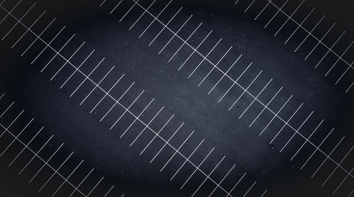 line A drone view at night of parking lot lines space