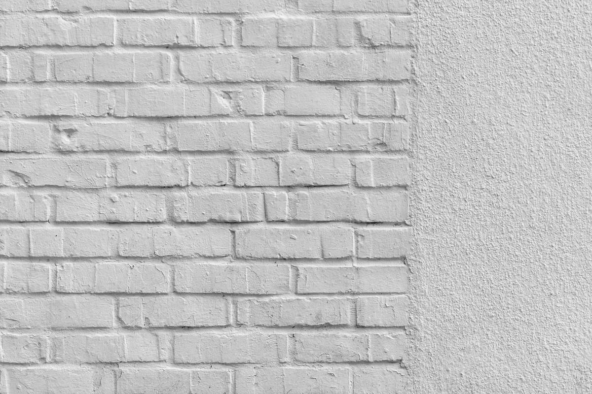 black-and-white white brick wall wall