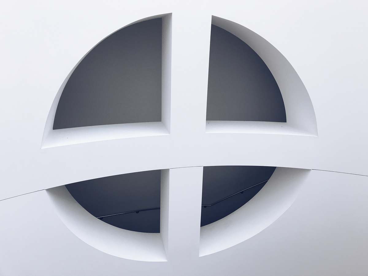 logo white concrete cross wall structure trademark