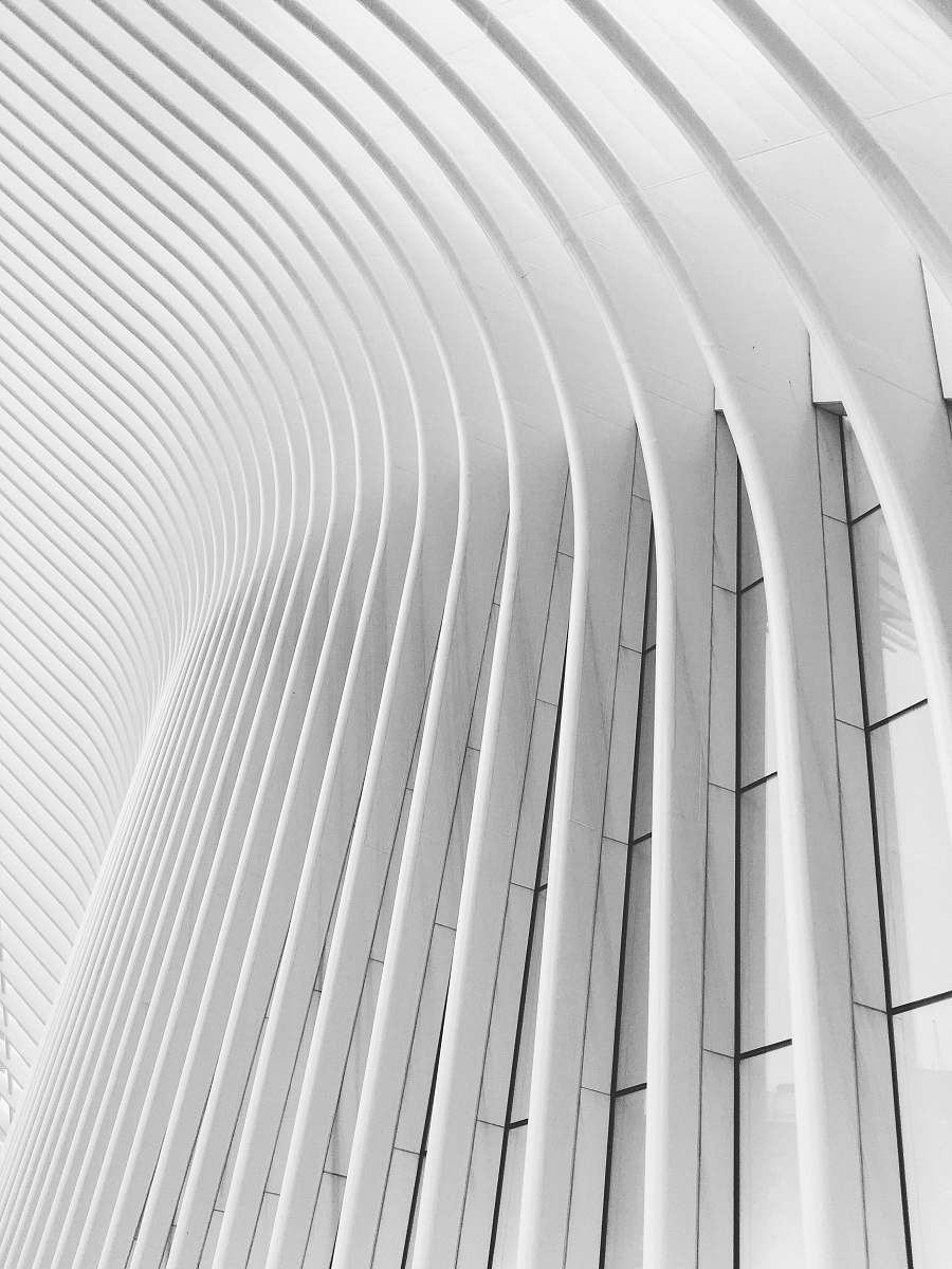 black-and-white white wall new york