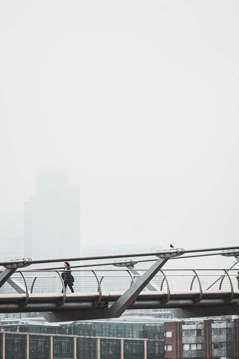 london woman walking on the pass united kingdom