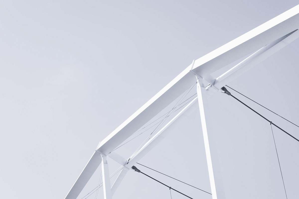 white white and black cable under white clouds at daytime banister