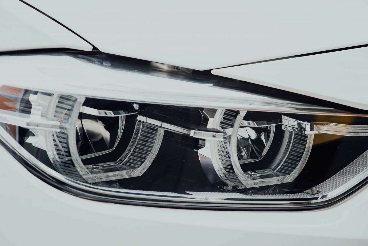 light gray car headlight bumper
