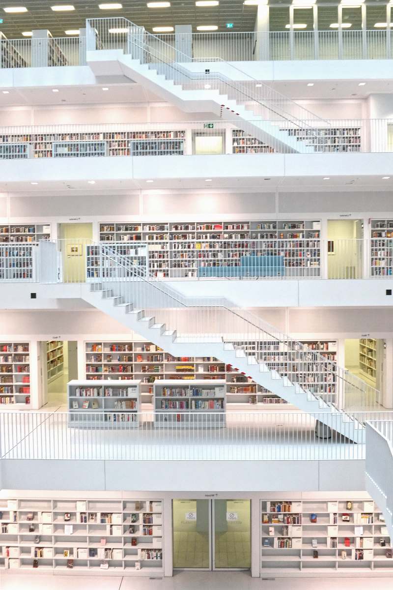 book white and green concrete building library