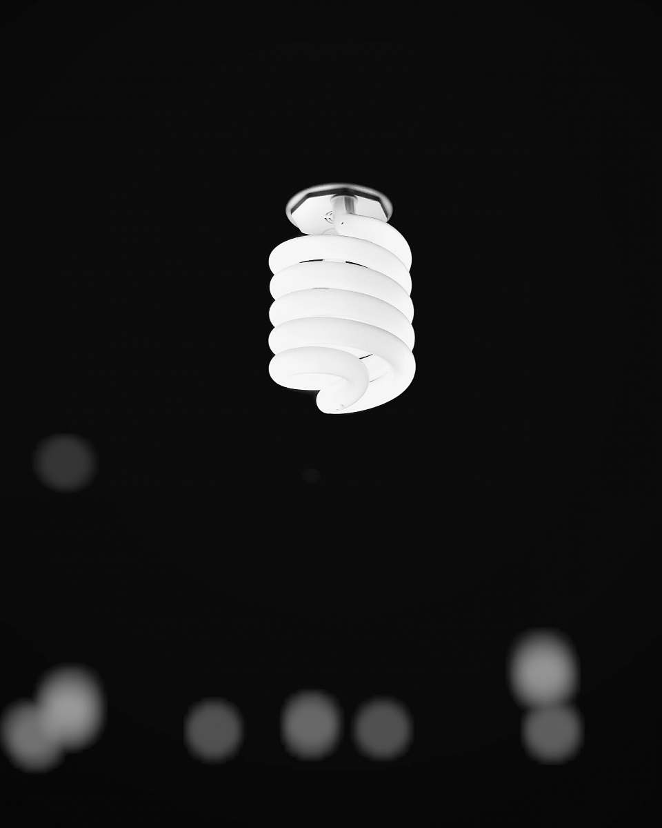 lightbulb light bulb bokeh photo black-and-white