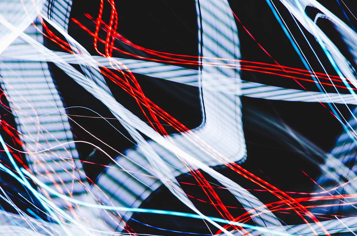 pattern black, red, and white lights abstract