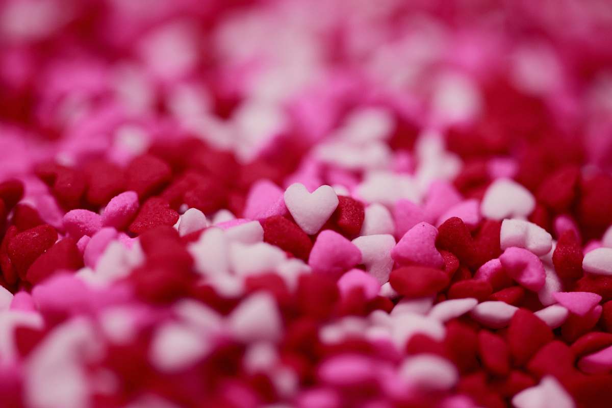valentine pink, white, and red heart decor pink