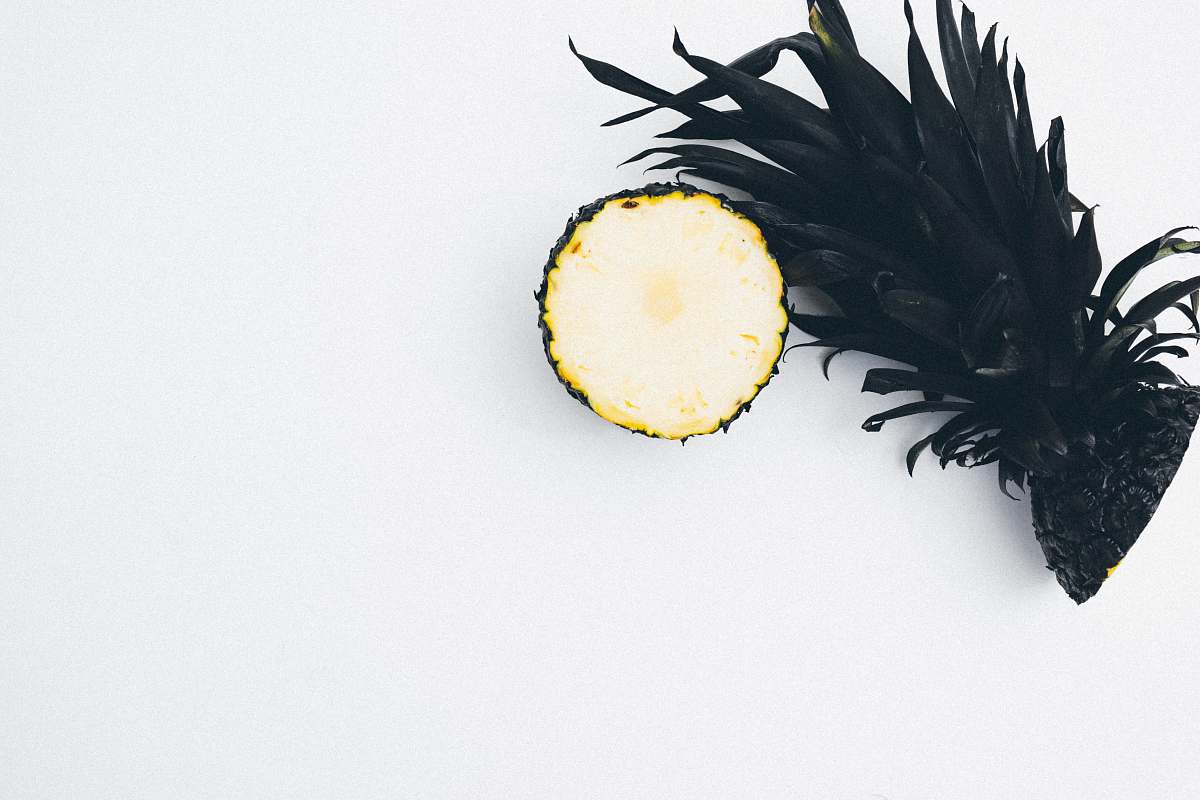 food selective color of slice pineapple pineapple