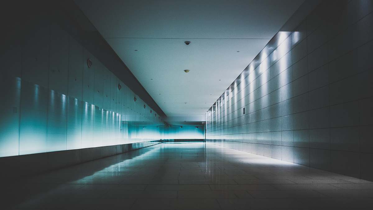 canada blue light on hallway tunnel
