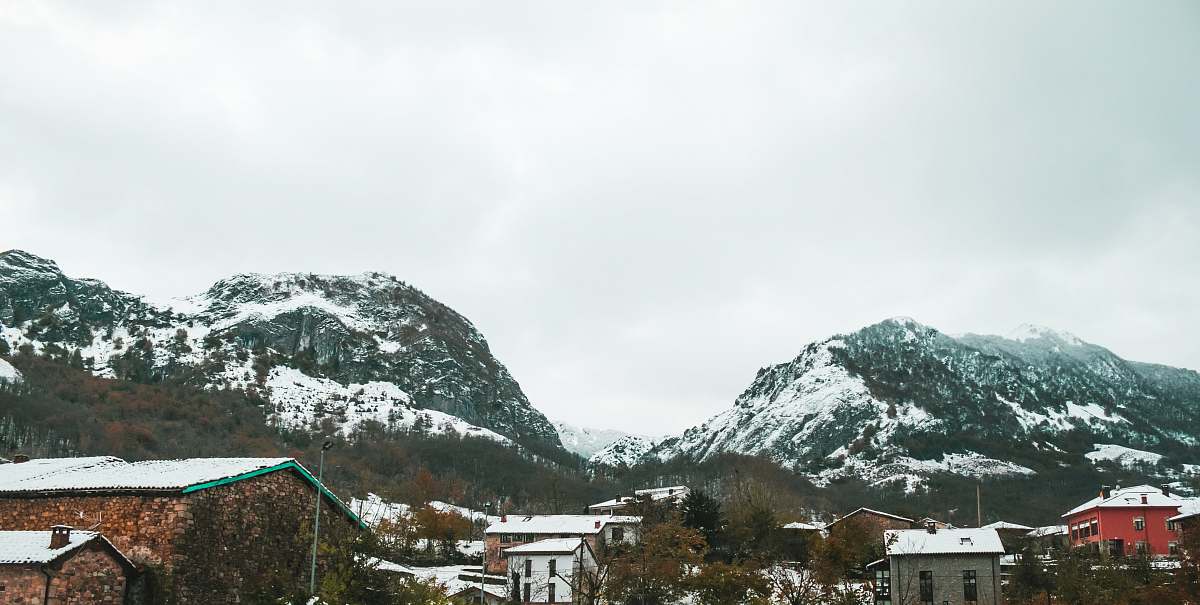 nature mountain caped by snow outdoors